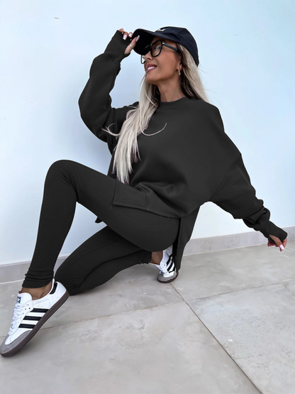 Sportliches Casual Set Leggings &amp; Oversized Sweatshirt