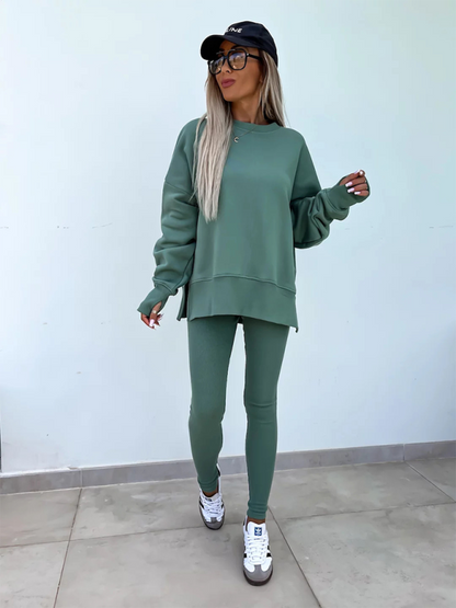 Sportliches Casual Set Leggings &amp; Oversized Sweatshirt