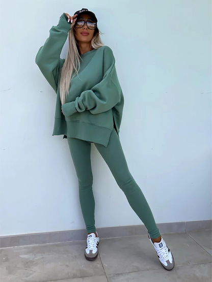 Sportliches Casual Set Leggings &amp; Oversized Sweatshirt
