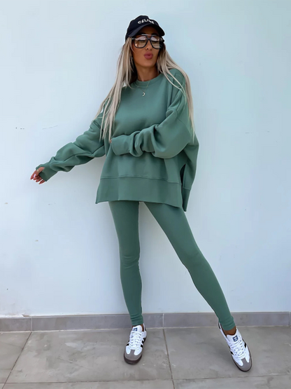 Sportliches Casual Set Leggings &amp; Oversized Sweatshirt