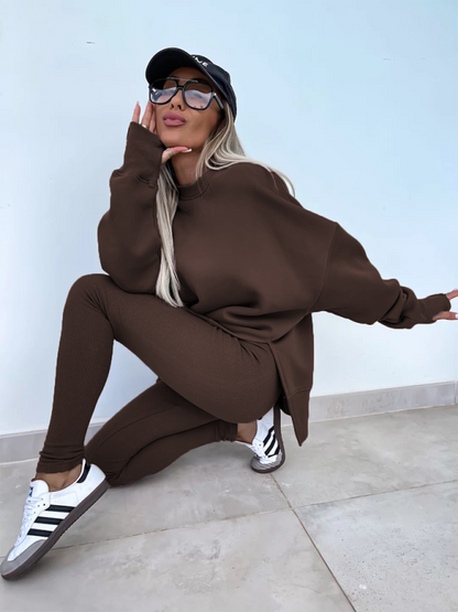 Sportliches Casual Set Leggings &amp; Oversized Sweatshirt