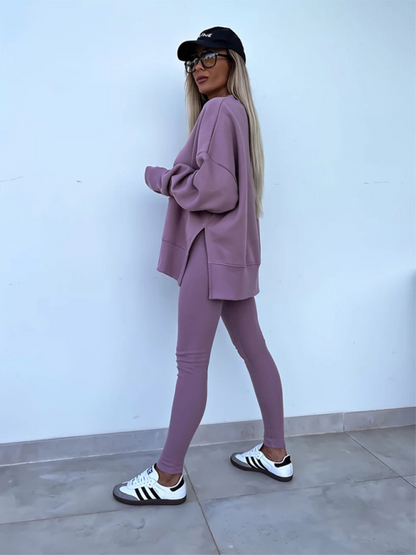 Sportliches Casual Set Leggings &amp; Oversized Sweatshirt