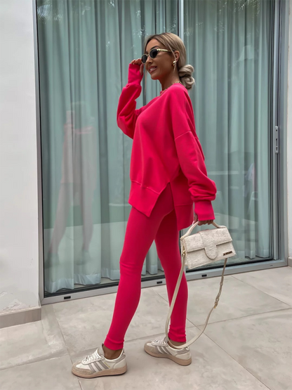 Sportliches Casual Set Leggings &amp; Oversized Sweatshirt