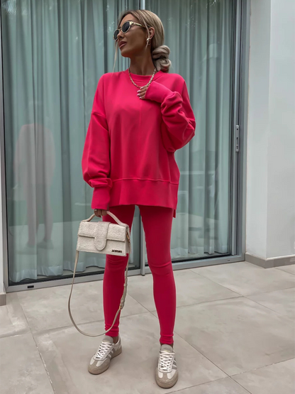 Sportliches Casual Set Leggings &amp; Oversized Sweatshirt
