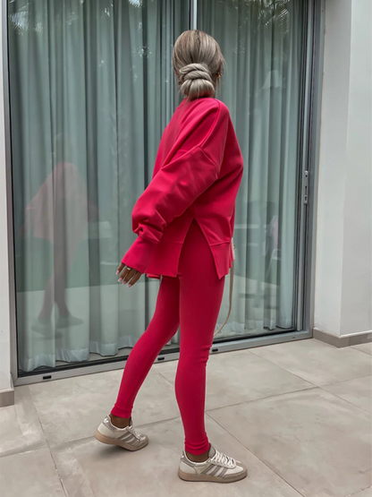 Sportliches Casual Set Leggings &amp; Oversized Sweatshirt