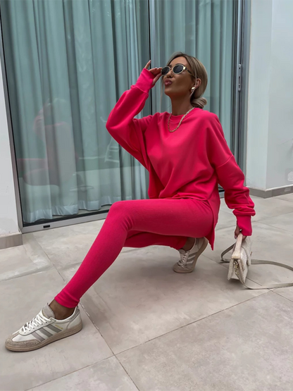 Sportliches Casual Set Leggings &amp; Oversized Sweatshirt