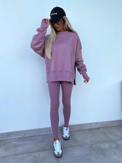 Sportliches Casual Set Leggings &amp; Oversized Sweatshirt