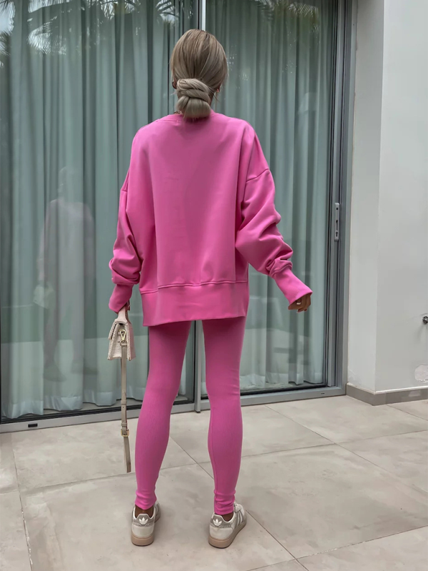 Sportliches Casual Set Leggings &amp; Oversized Sweatshirt