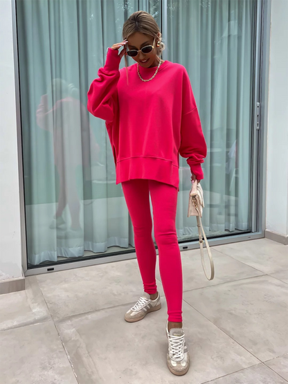 Sportliches Casual Set Leggings &amp; Oversized Sweatshirt