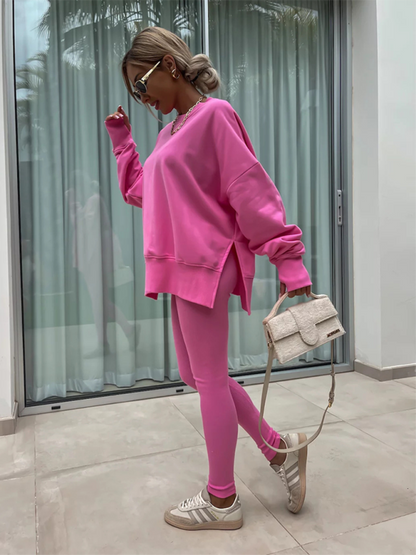 Sportliches Casual Set Leggings &amp; Oversized Sweatshirt