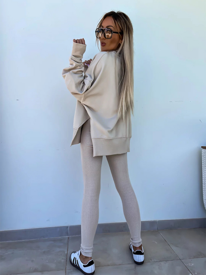 Sportliches Casual Set Leggings &amp; Oversized Sweatshirt