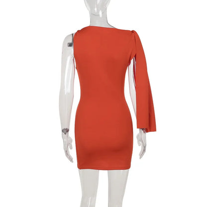 Party Dresses- Elegant One-Shoulder Cocktail Dress- - Pekosa Women Fashion