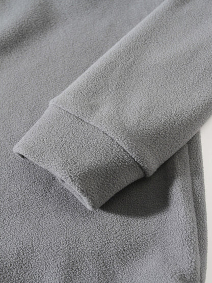 Pullovers - Men's High-Collar Fleece Jacket Zippered Pullover