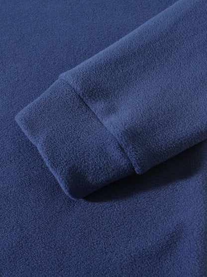 Pullovers - Men's High-Collar Fleece Jacket Zippered Pullover