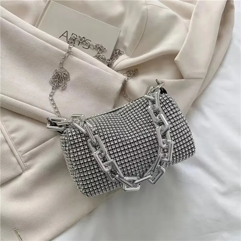 Purses- Rhinestone Sparkle Crossbody Purse for Evening Parties- - Pekosa Women Fashion