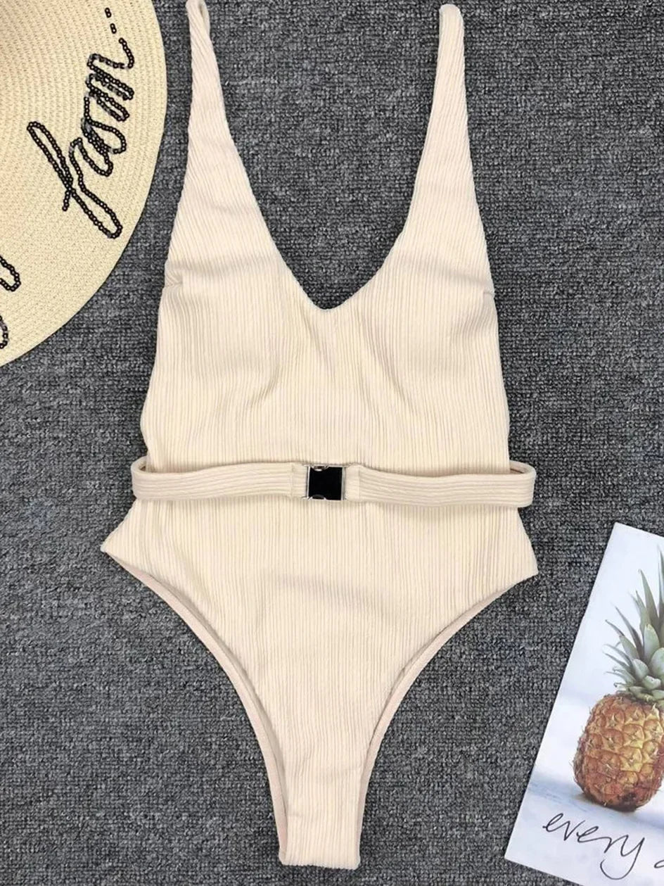 Swimwear - One Piece Swimsuit Women Swimwear Sexy White 2025 V Neck Bathing Suit Bodysuit Swimming Suits for Swimwear Beach Wear Monokini