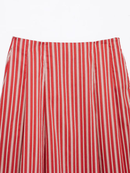 Skirts set - Sexy Club Chic Striped Women Suit Crew Neck Sleeveless Top Loose Long Straight Skirt Fashion 2025 Spring Summer Set