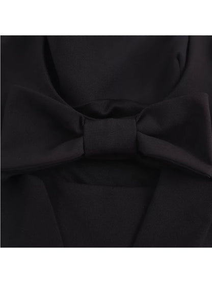 Blouses - Summer Women's Backless Bow Tops Sweet Square Neck Slim Tank Tops Solid Camisole Y2k Vests Short Top Woman Clothing