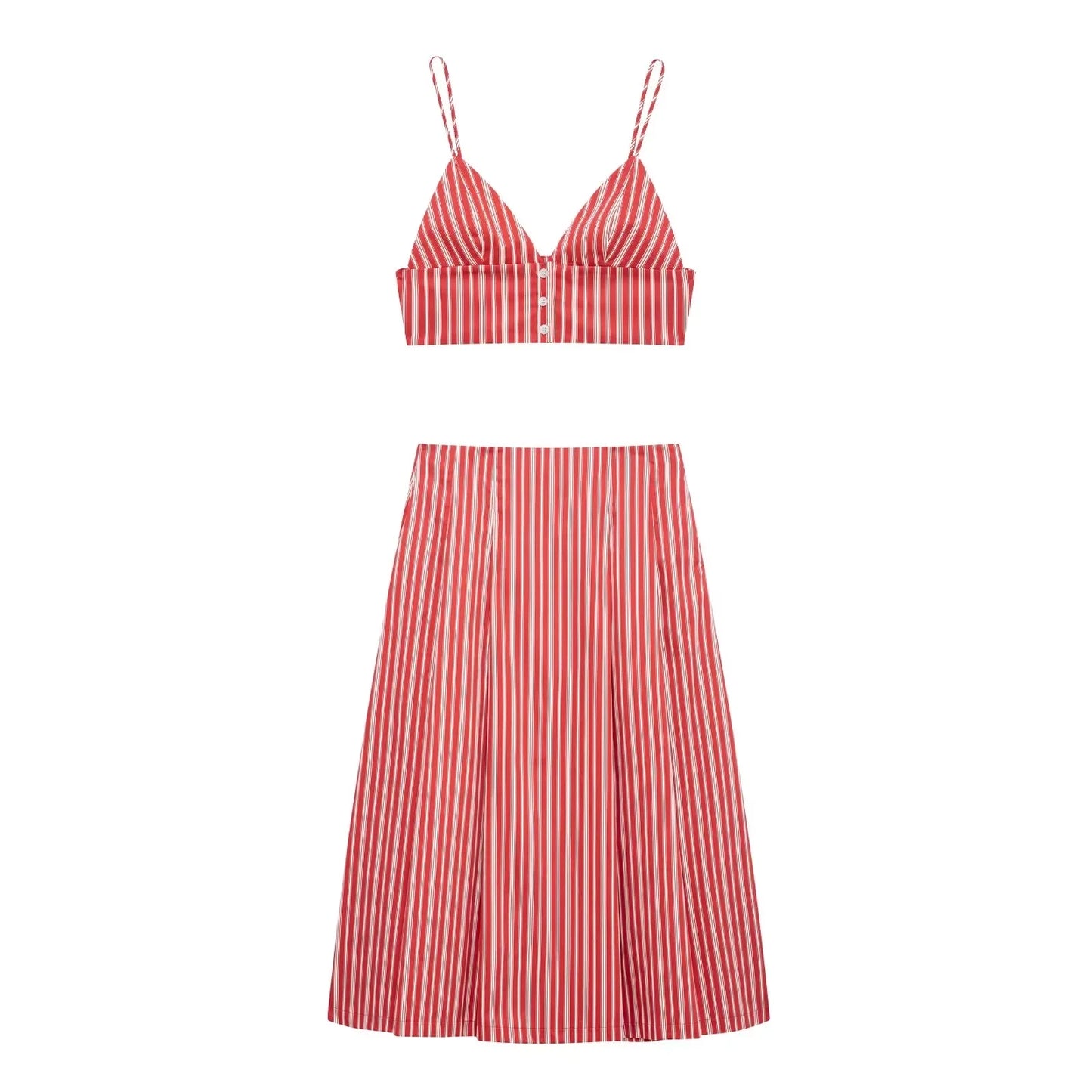 Skirts set - Sexy Club Chic Striped Women Suit Crew Neck Sleeveless Top Loose Long Straight Skirt Fashion 2025 Spring Summer Set