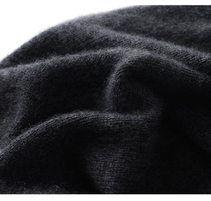 Hats - Unisex 100 Cashmere Hats Outdoor Casual Keep Warm Solid Color Cashmere Knitted Beanie Hat Women /Men Hedging Caps