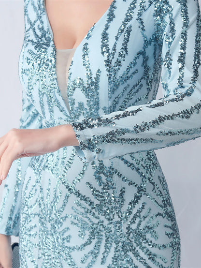 Sequin Dresses - Sexy backless maxi sequin summer dress women 2024 elegant luxury mesh wedding party dress long sleeve evening dresses vestidos