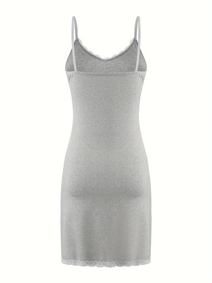 Nightdresses - Women's Sling Pajamas Dress Can Wear Lace Lace Tight Sexy Home Clothes