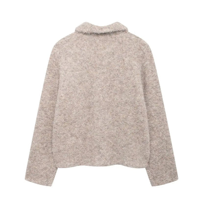 Cardigans - Women Autumn Flowers Shape Single Breasted Lapel Long Sleeve Knitted Top Fashion Female Chic Casual Slim Sweater Cardigan