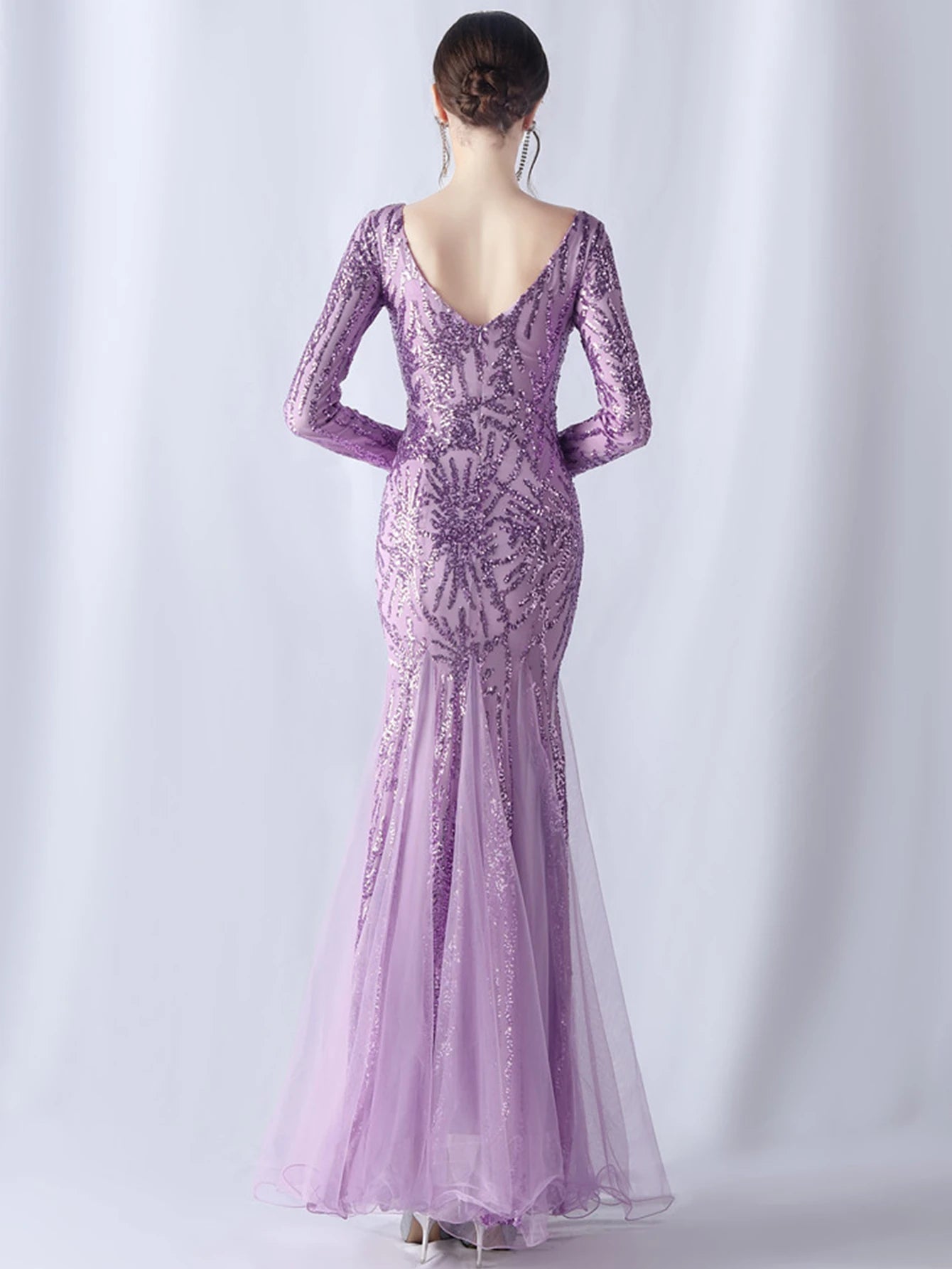 Sequin Dresses - Sexy backless maxi sequin summer dress women 2024 elegant luxury mesh wedding party dress long sleeve evening dresses vestidos