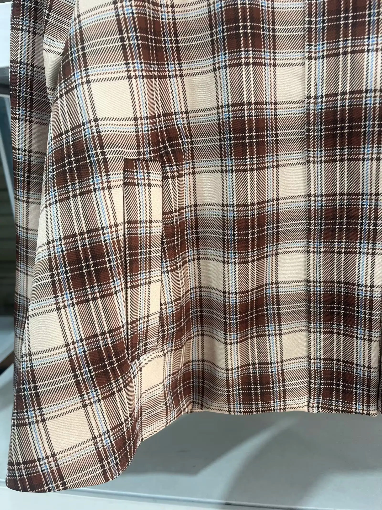 Jackets - Spring New Jacket French Romantic Women's Retro Plaid Cape Long Sleeve Cotton POLO Collar Jacket