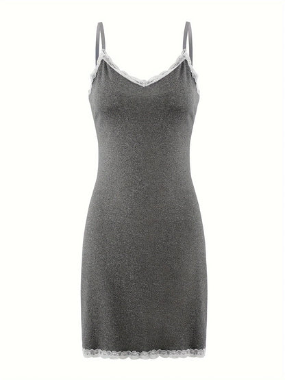 Nightdresses - Women's Sling Pajamas Dress Can Wear Lace Lace Tight Sexy Home Clothes