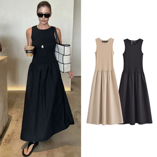 Maxi Dresses - Dresses Summer Women's 2024 New Chic Slim Simple Elegant Holiday Dress Street Women's Comfortable Youth Dress