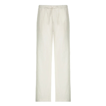 Pants - Sweetown Solid Loose Casual Boho Straight Leg Pants For Women Simple Lazy Comfortable Summer Vacation Trousers
