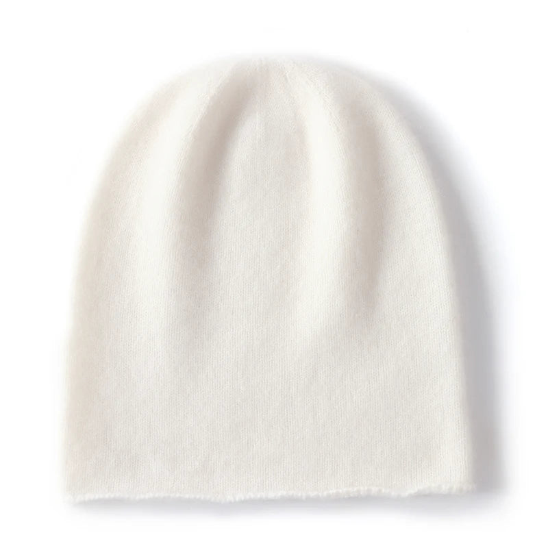 Hats - Unisex 100 Cashmere Hats Outdoor Casual Keep Warm Solid Color Cashmere Knitted Beanie Hat Women /Men Hedging Caps