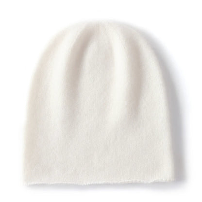 Hats - Unisex 100 Cashmere Hats Outdoor Casual Keep Warm Solid Color Cashmere Knitted Beanie Hat Women /Men Hedging Caps