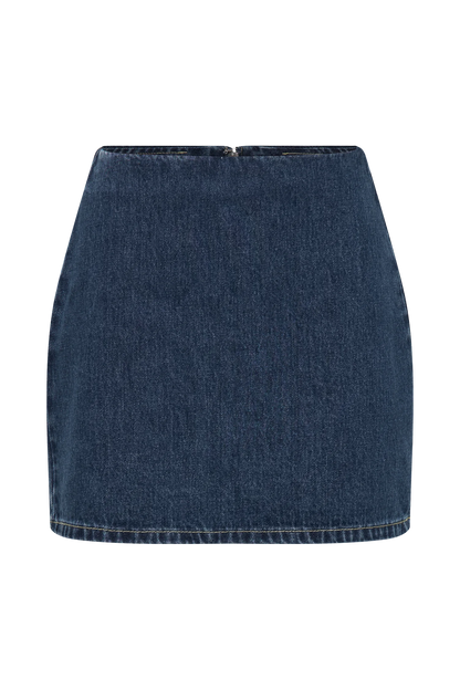 Skirt Sets - Retro Denim Slim Shirt Mini Skirt Woman's Set Classic Lapel Waist-cinching Short Sleeve Jackets A-lined Skirts Sets Female Chic