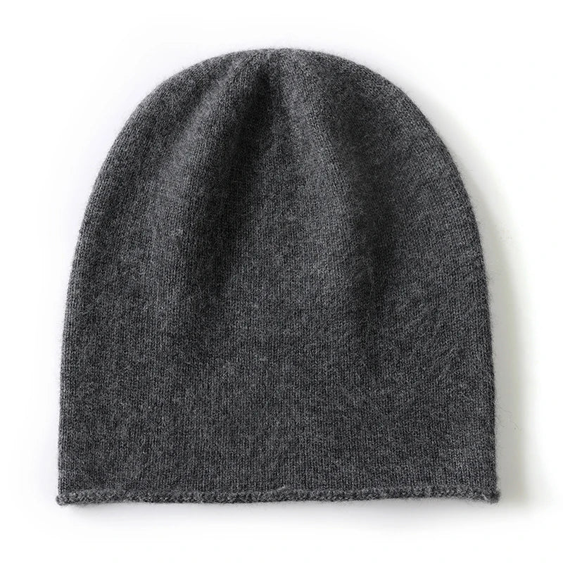 Hats - Unisex 100 Cashmere Hats Outdoor Casual Keep Warm Solid Color Cashmere Knitted Beanie Hat Women /Men Hedging Caps