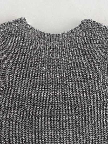 Knit Tops - Female Casual Slim Fit Sleeveless Single Breasted V Neck Crop Top Elegant Knit Vest for Women 2024 Fashion Lady Outwear