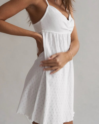 Cami Dresses - Home Clothes Ladies Sexy Spaghetti Strap Pajama V-Neck Nightgowns Backless Nightwear Mini Dress Casual Female Nightie