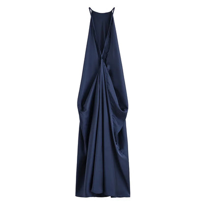 Cocktail Dresses - Sexy Halter Women's Dressess Elegant Lace Up Backless Sleeveless Oversize Dress Female Summer New Lady Party Robes