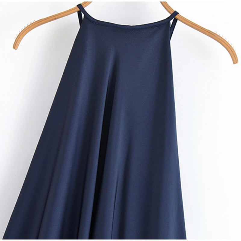 Cocktail Dresses - Sexy Halter Women's Dressess Elegant Lace Up Backless Sleeveless Oversize Dress Female Summer New Lady Party Robes