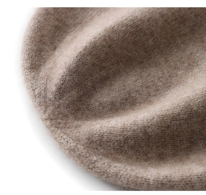 Hats - Unisex 100 Cashmere Hats Outdoor Casual Keep Warm Solid Color Cashmere Knitted Beanie Hat Women /Men Hedging Caps