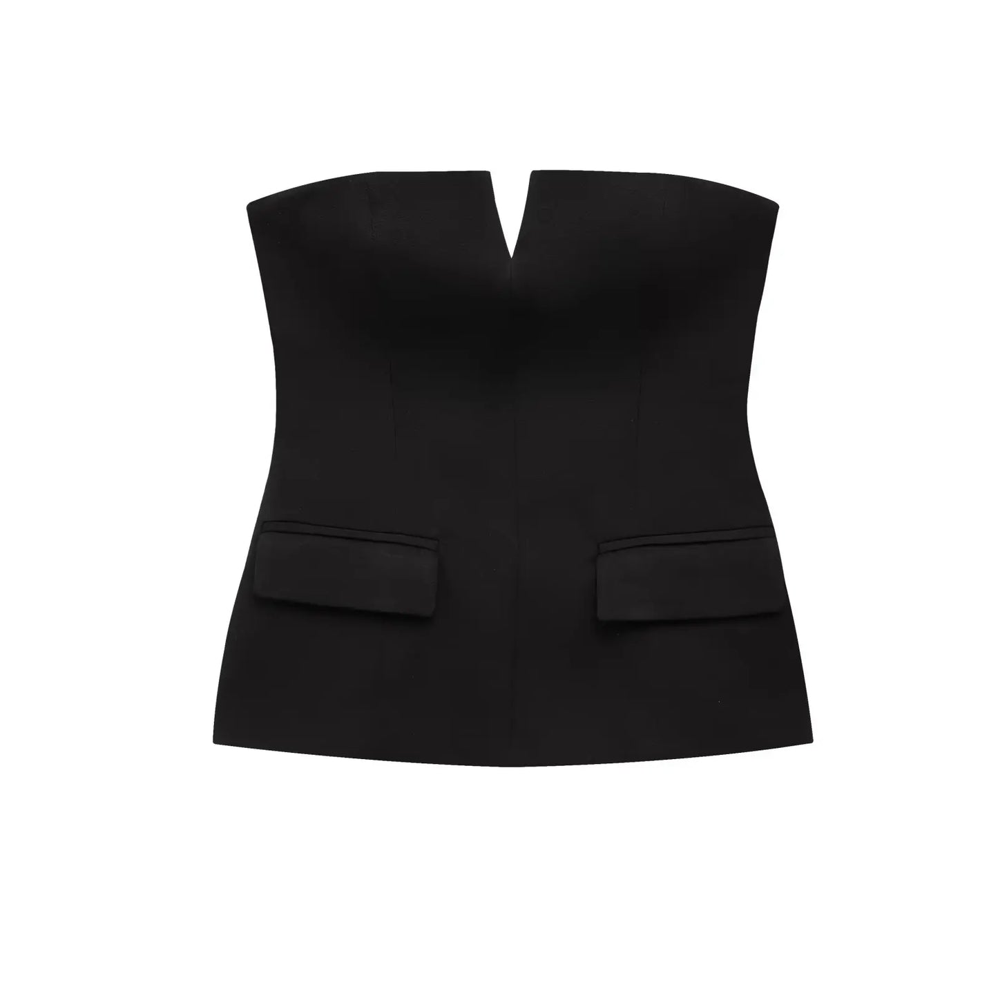 Strapless Tops - Spring Summer Women Strapless Crop 2025 Tops Basic Sleeveless Office Lady Tops Trend Street Classic Solid Tube Tops