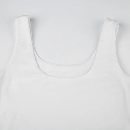 Casual Dresses - Solid Basic Sleeveless U Neck Asymmetrical Hem Long Dresses Women Casual Summer Vacation Clothing