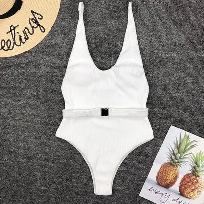 Swimwear - One Piece Swimsuit Women Swimwear Sexy White 2025 V Neck Bathing Suit Bodysuit Swimming Suits for Swimwear Beach Wear Monokini
