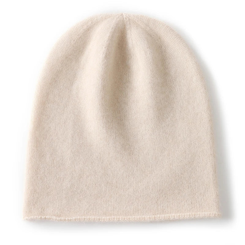 Hats - Unisex 100 Cashmere Hats Outdoor Casual Keep Warm Solid Color Cashmere Knitted Beanie Hat Women /Men Hedging Caps