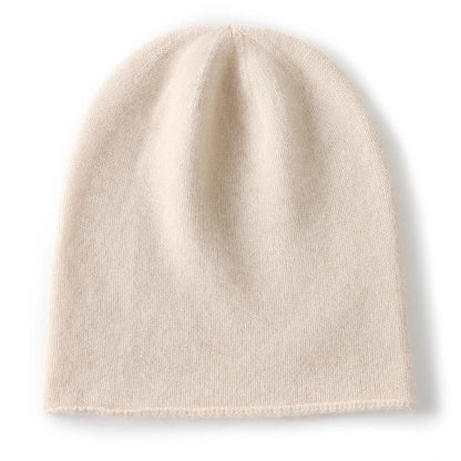 Hats - Unisex 100 Cashmere Hats Outdoor Casual Keep Warm Solid Color Cashmere Knitted Beanie Hat Women /Men Hedging Caps
