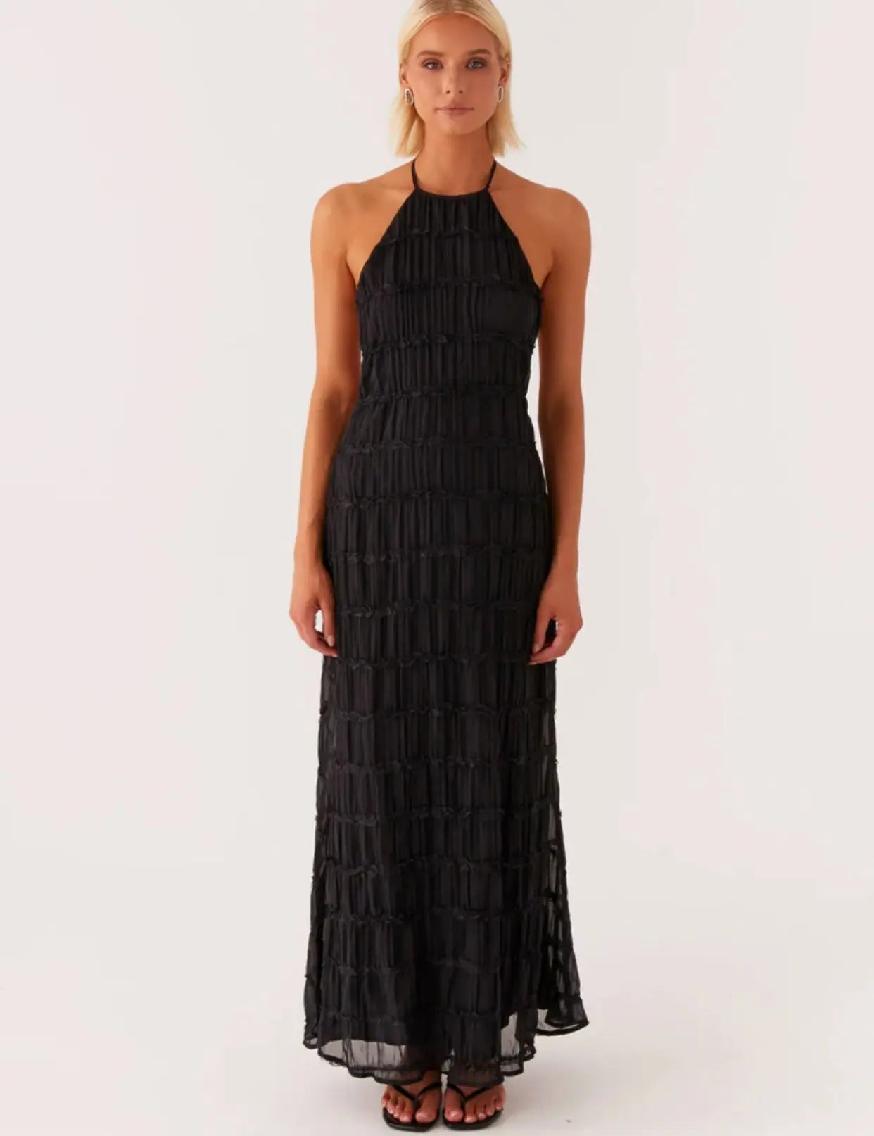 Party Dresses - Mozision Halter Backless Sexy Maxi Dress For Women Spring Summer New Lace-up Sleeveless Pleated Beach Holiday Long Dress Elegant