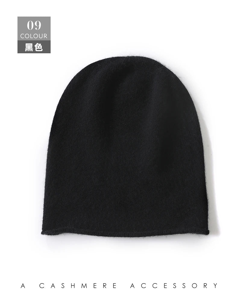 Hats - Unisex 100 Cashmere Hats Outdoor Casual Keep Warm Solid Color Cashmere Knitted Beanie Hat Women /Men Hedging Caps