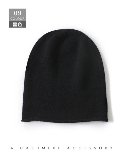 Hats - Unisex 100 Cashmere Hats Outdoor Casual Keep Warm Solid Color Cashmere Knitted Beanie Hat Women /Men Hedging Caps