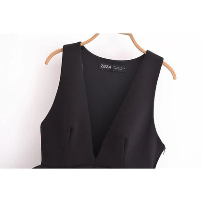 Peplum Tops - Elegant Women's Tops Tank Autumn 2024 Chic V-neck Party Tank Tops Women's Street Fashion Youth Joker Tops